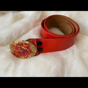 Custom boutique belt with gold dipped buckle